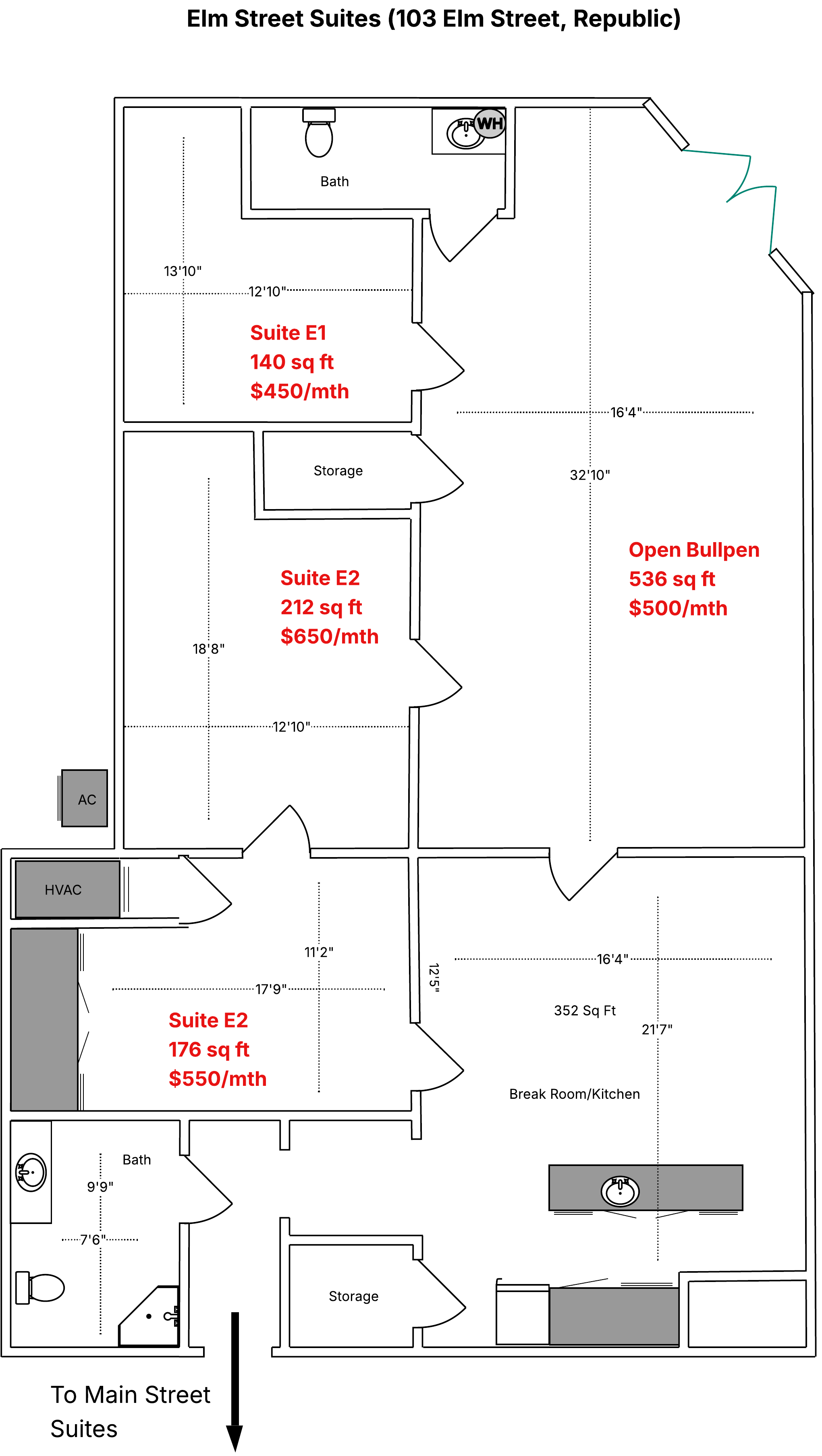 Republic Elm Street floor plan